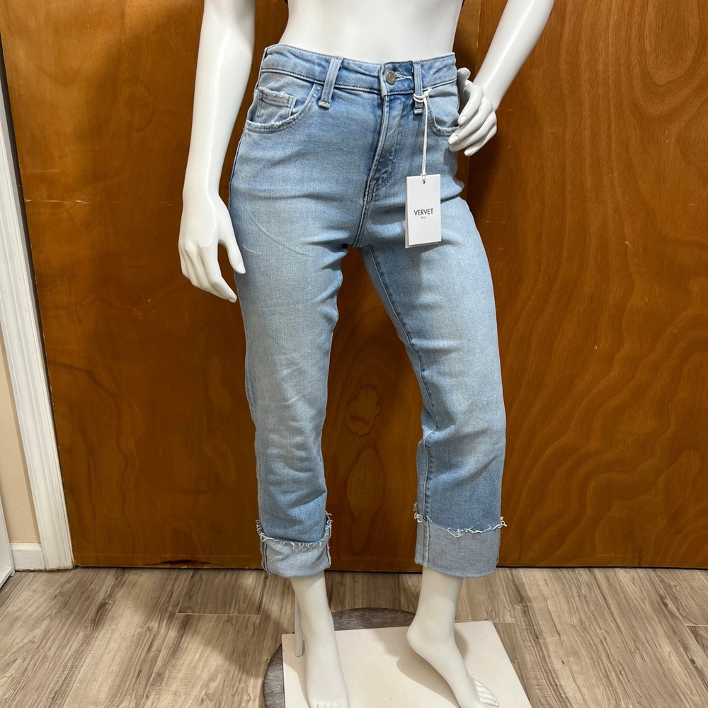 VERVET Victoria High Rise Straight Jeans Women's Size 24 Light Wash NWT